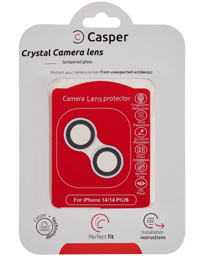 Casper Camera Lens Protector Compatible For iPhone 14 / 14 Plus (Purple) (Clear)