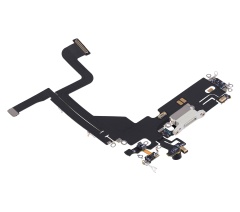 Charging Port Flex Cable Compatible For iPhone 13 Pro (Used OEM Pull) (Silver)