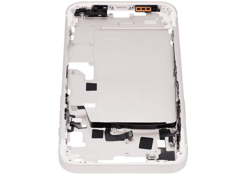 Mid-Frame Housing With Power And Volume Button Compatible For iPhone 14 Plus (US Version) (Aftermarket Plus) (Starlight)