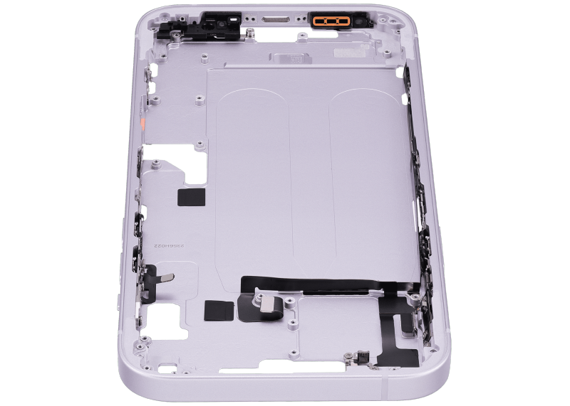Mid-Frame Housing With Power And Volume Button Compatible For iPhone 14 Plus (International Version) (Used OEM Pull: Grade A) (Purple)
