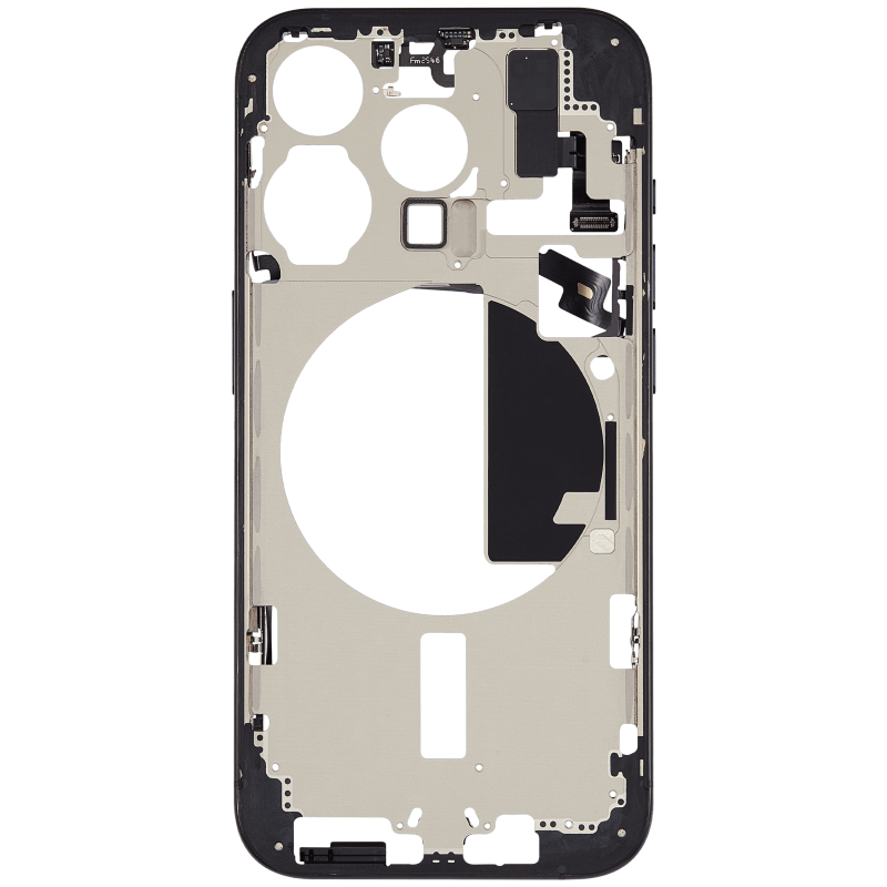 Mid-Frame Housing With Power And Volume Button Compatible For iPhone 15 Pro (US Version) (Used OEM Pull: Grade A) (Blue Titanium)
