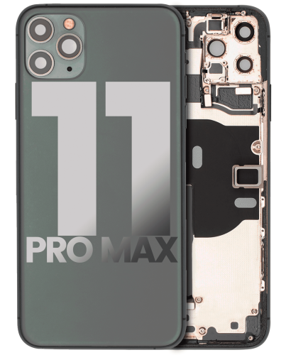 Back Housing W/ Small Components Pre-Installed Compatible For iPhone 11 Pro Max (Used OEM Pull: Grade C) (Midnight Green)