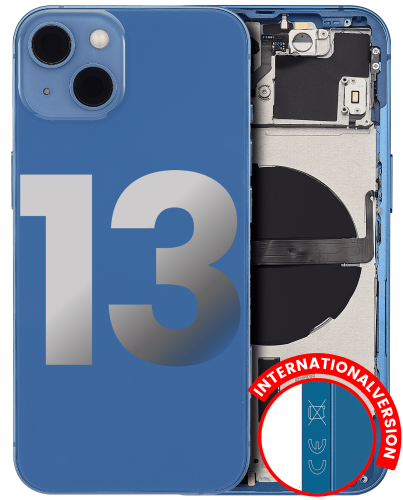 Back Housing W/ Small Components Pre-Installed Compatible For iPhone 13 (International Version) (Used OEM Pull: Grade C) (Blue)