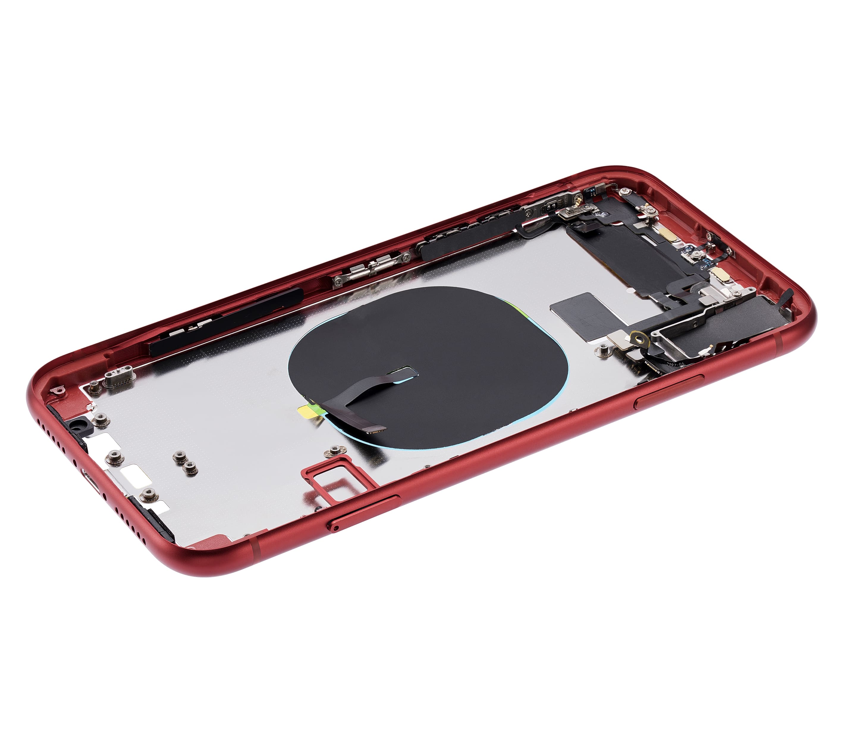 Back Housing W/ Small Components Pre-Installed (Without Back Cover) Compatible For iPhone 11 (Red)