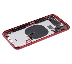 Back Housing W/ Small Components Pre-Installed (Without Back Cover) Compatible For iPhone 11 (Red)
