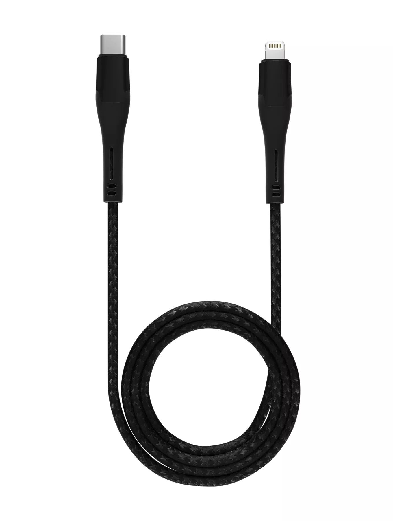 3 ft MFI Lightning To USB Type C Cable (AmpSentrix) (Alpha) (Black)