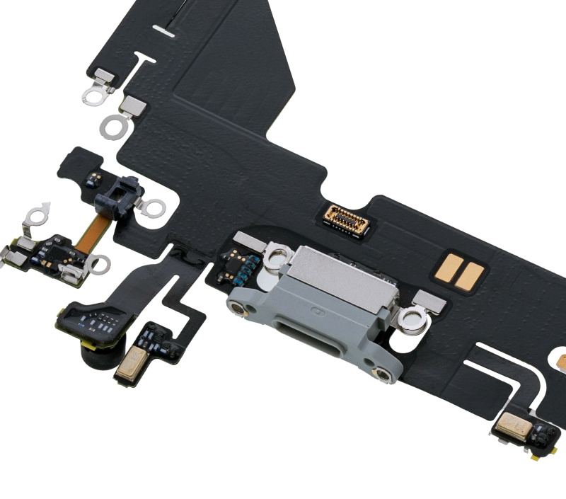 Charging Port Flex Cable Compatible For iPhone 13 Pro (Premium) (Silver)