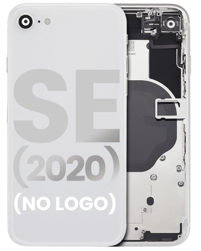 Back Housing W/ Small Components Pre-Installed Compatible For iPhone SE (2020) (No Logo) (Aftermarket Plus) (White)