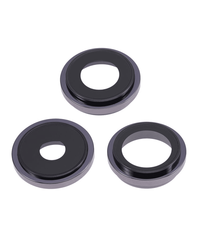 Back Camera Lens With Bracket & Bezel Compatible For iPhone 14 Pro / 14 Pro Max (Deep Purple) (3 Piece Set) (Aftermarket Plus)