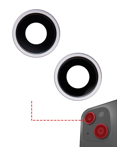 Back Camera Lens With Bracket &amp; Bezel Compatible For iPhone 14 / 14 Plus (2 Piece Set) (Premium) (Purple)