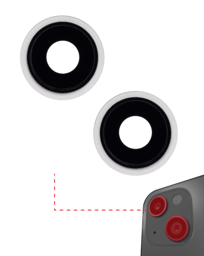 Back Camera Lens With Bracket &amp; Bezel Compatible For iPhone 13 / 13 Mini (Starlight) (Real Sapphire / Premium)