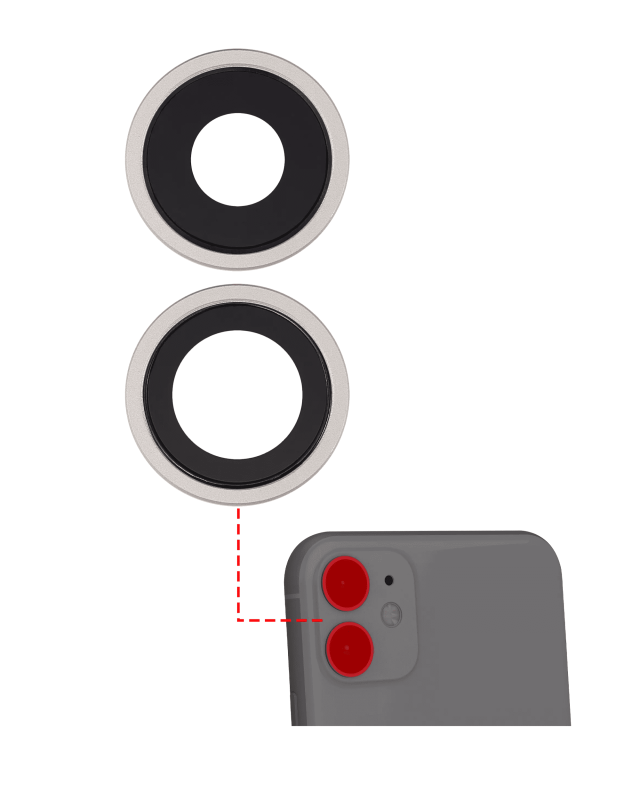 Back Camera Lens With Bracket & Bezel Compatible For iPhone 11 (White) (Aftermarket Plus)