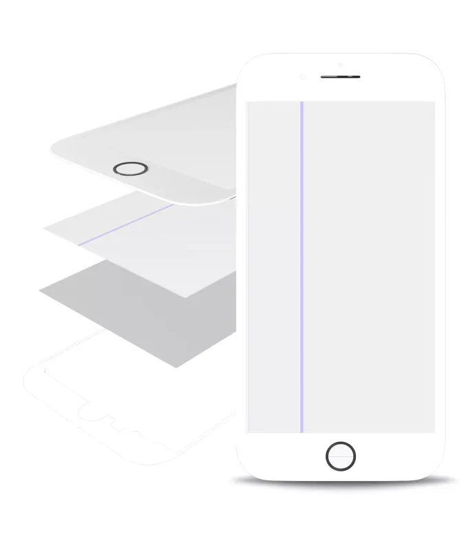 Glass with Frame / OCA / Polarizer Pre-Installed Compatible For iPhone 8 Plus (White)