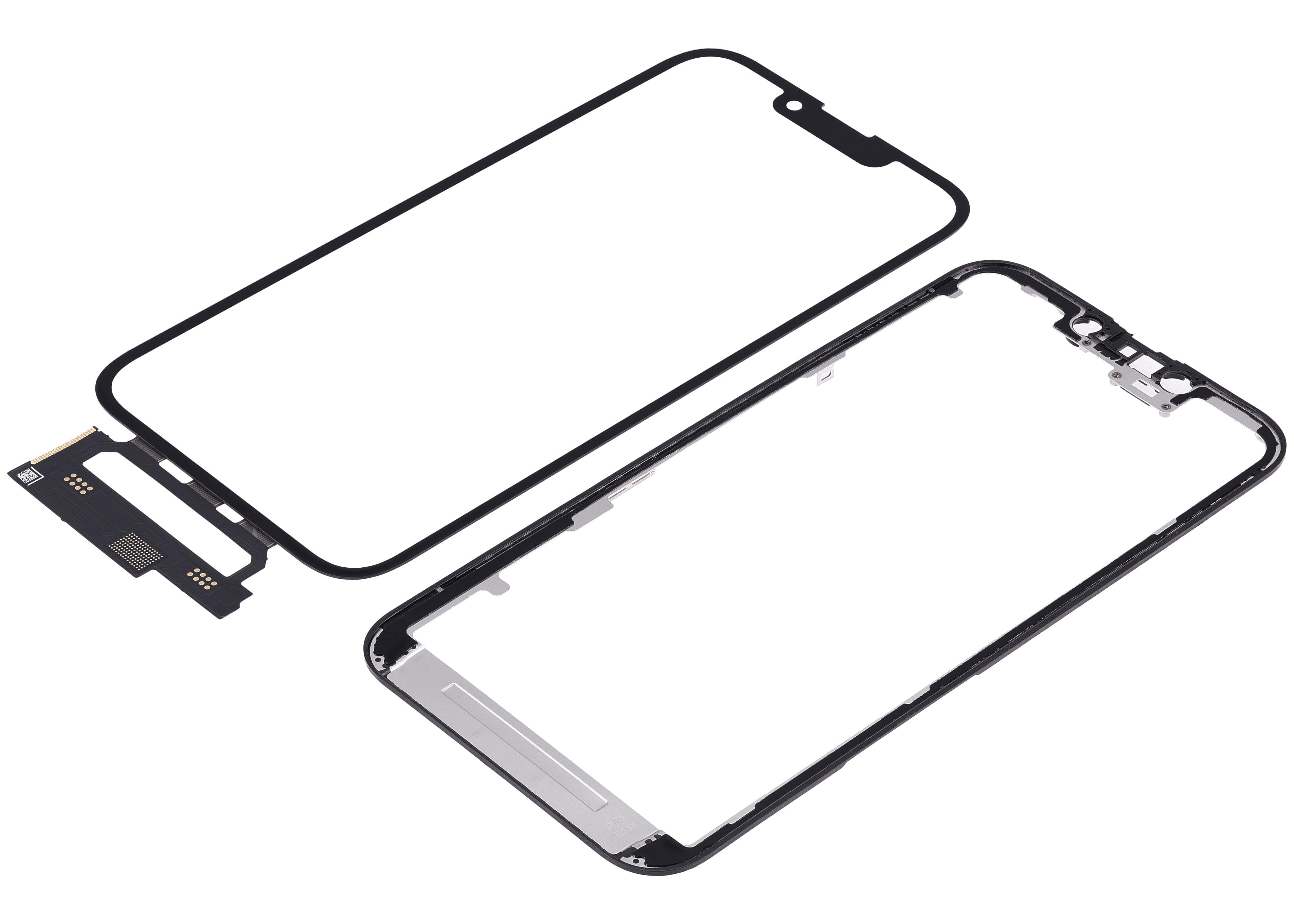 4 in 1 With Frame Included (Front Glass + OCA + Short Touch + OCA Pre-Installed) Compatible For iPhone 13 (OCA Master)