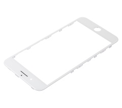 3 in 1 (Front Glass + Frame + OCA Pre-Installed) Compatible For iPhone 8 Plus (White) (2 Pack) (OCA Master)