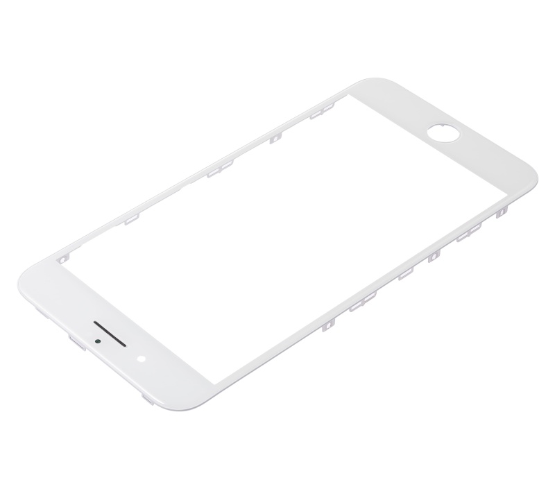 3 in 1 (Front Glass + Frame + OCA Pre-Installed) Compatible For iPhone 8 Plus (White) (2 Pack) (OCA Master)