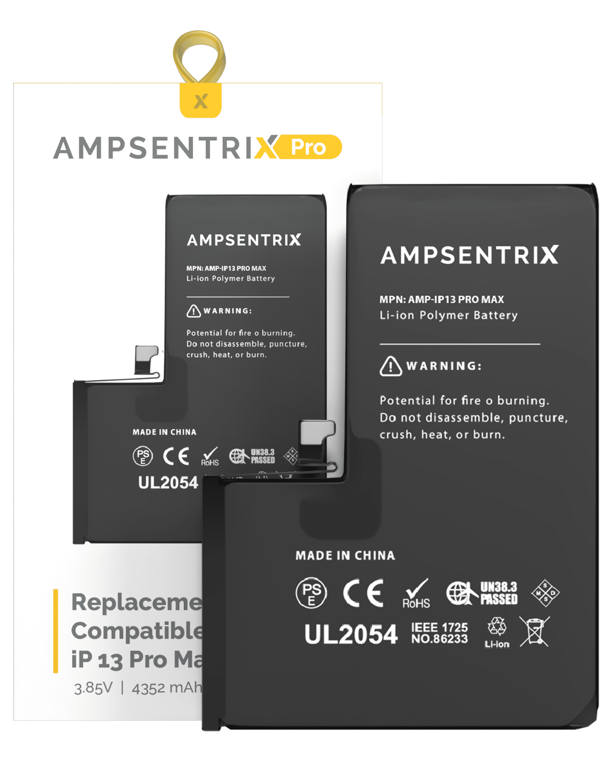 Replacement Battery Compatible For iPhone 13 Pro Max (AmpSentrix Pro)