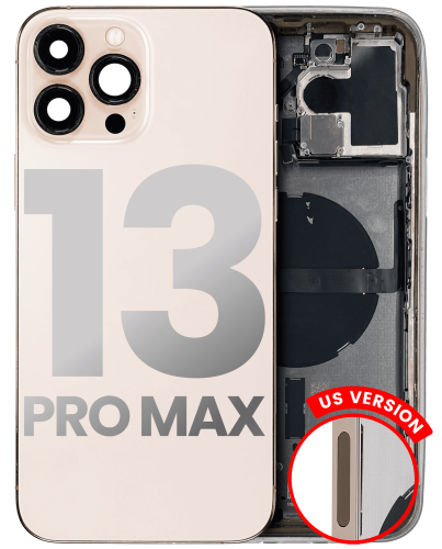 Back Housing W/ Small Components Pre-Installed Compatible For iPhone 13 Pro Max (US Version) (Used OEM Pull: Grade A) (Gold)
