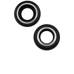 Back Camera Lens With Bracket & Bezel Compatible For iPhone 15 / 15 Plus (2 Piece Set) (Premium) (Black)