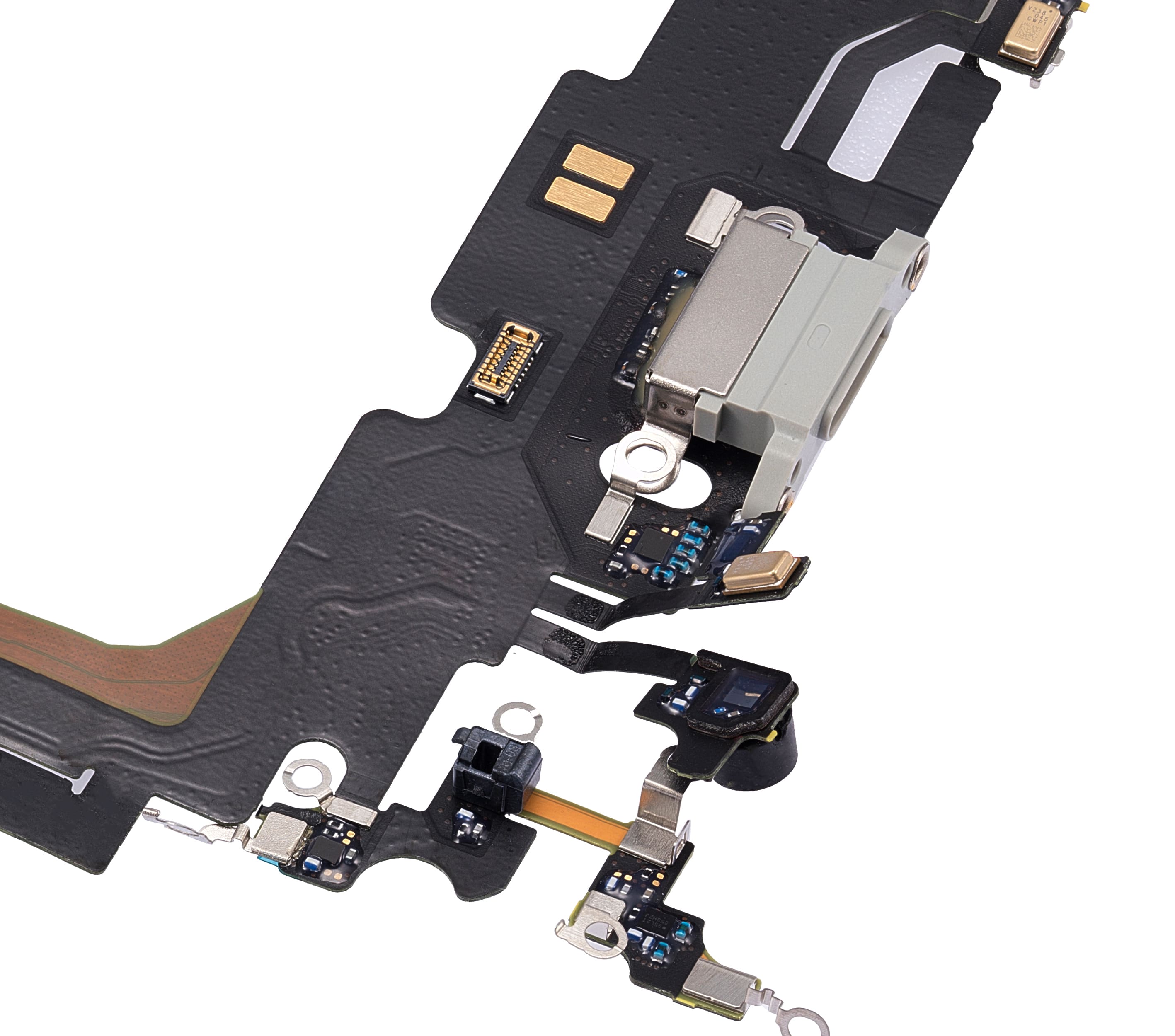 Charging Port Flex Cable Compatible For iPhone 13 Pro Max (Used OEM Pull) (Silver)