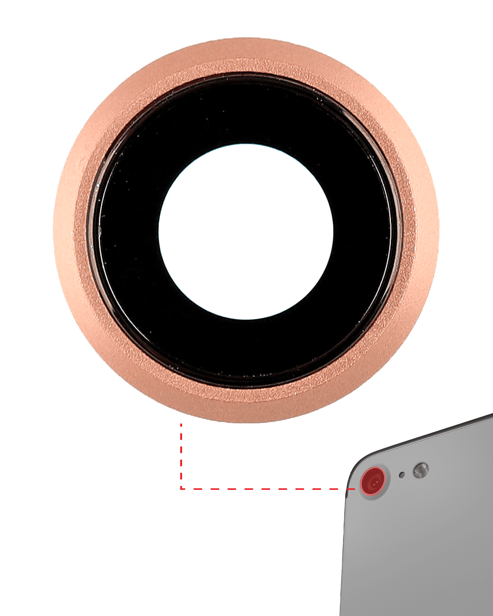 Back Camera Lens With Bracket & Bezel Compatible For iPhone 8 (Gold) (10 Pack)