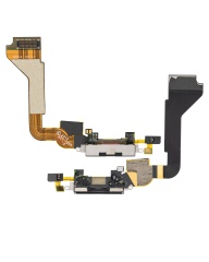 Charging Port Cable Compatible For iPhone 4 (GSM) (Black)
