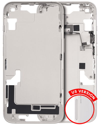 Mid-Frame Housing With Power And Volume Button Compatible For iPhone 14 (US Version)  (Used OEM Pull: Grade B) (Starlight)