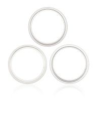 Back Camera Bezel Ring Only Compatible For iPhone 14 Pro / 14 Pro Max (Silver) (3 Piece Set)