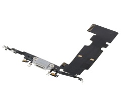Charging Port Flex Cable Compatible For iPhone 8 Plus (Premium) (Silver)