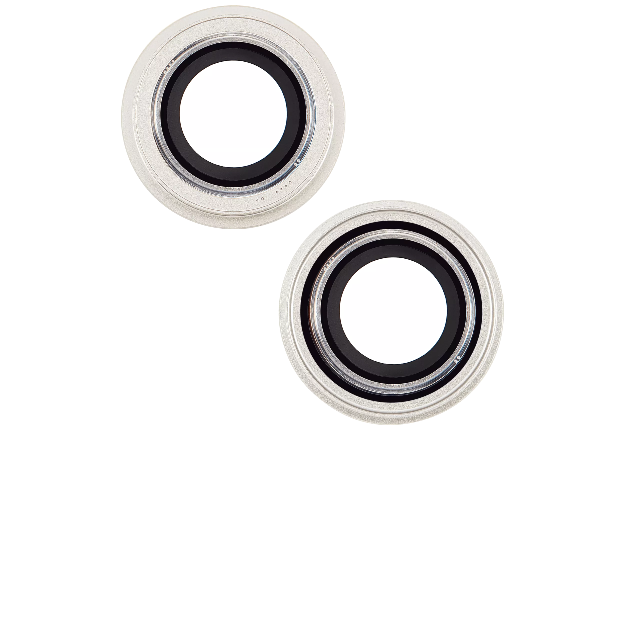 Back Camera Lens With Bracket & Bezel Compatible For iPhone 14 / 14 Plus (2 Piece Set) (Aftermarket Plus) (Starlight)