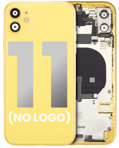 Back Housing W/ Small Components Pre-Installed Compatible For iPhone 11 (No Logo) (Aftermarket Plus) (Yellow)