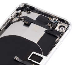 Back Housing W/ Small Components Pre-Installed Compatible For iPhone 8 (No Logo) (Aftermarket Plus) (Silver)