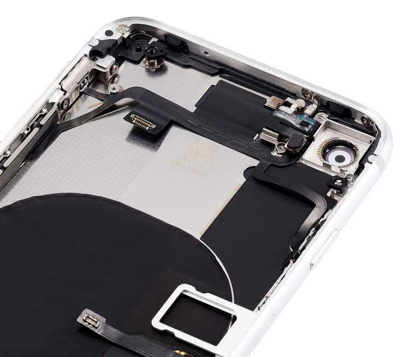 Back Housing W/ Small Components Pre-Installed Compatible For iPhone 8 (No Logo) (Aftermarket Plus) (Silver)