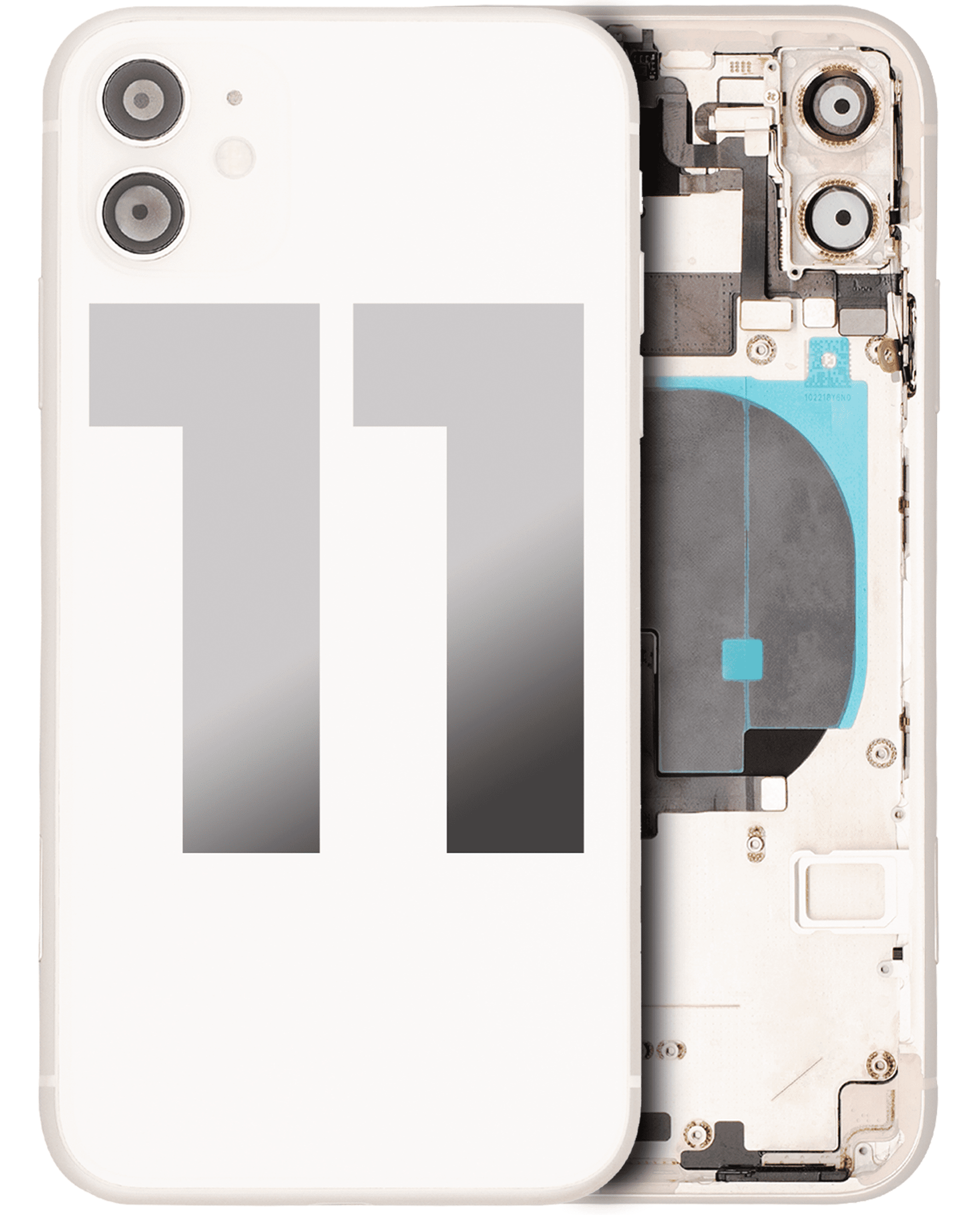 Back Housing W/ Small Components Pre-Installed Compatible For iPhone 11 (Used OEM Pull: Grade A) (White)