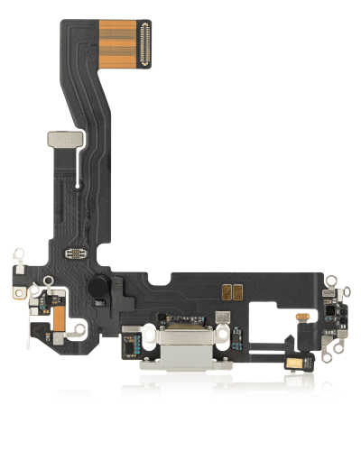 Charging Port Flex Cable Compatible For iPhone 12 / 12 Pro (Premium) (Silver)