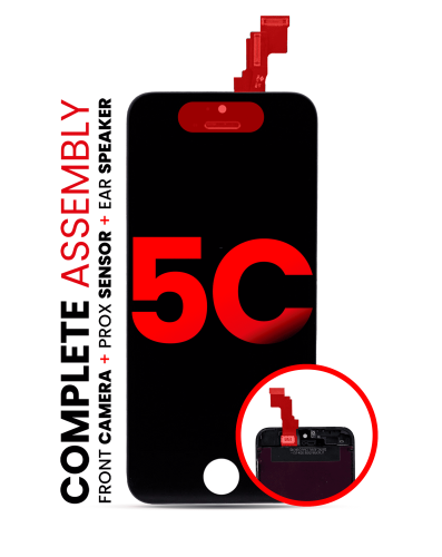 Complete LCD Assembly Compatible For iPhone 5C (With Front Camera: Prox Sensor &amp; Ear Speaker) (Aftermarket Plus: Tianma) (Black)