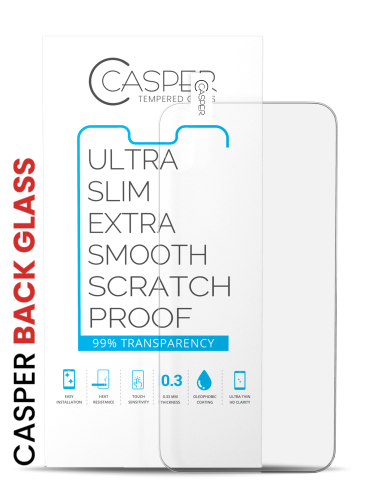 Casper Tempered Glass (Back Glass) Compatible For iPhone XS Max (100 Pack) (Clear)