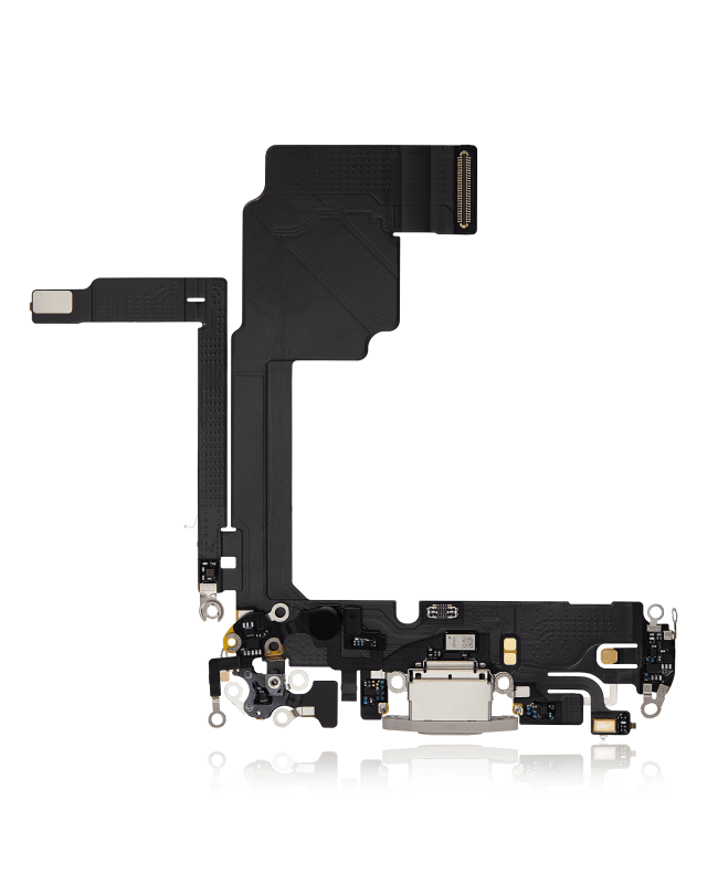 Charging Port Flex Cable Compatible For iPhone 15 Pro (Premium) (White Titanium)