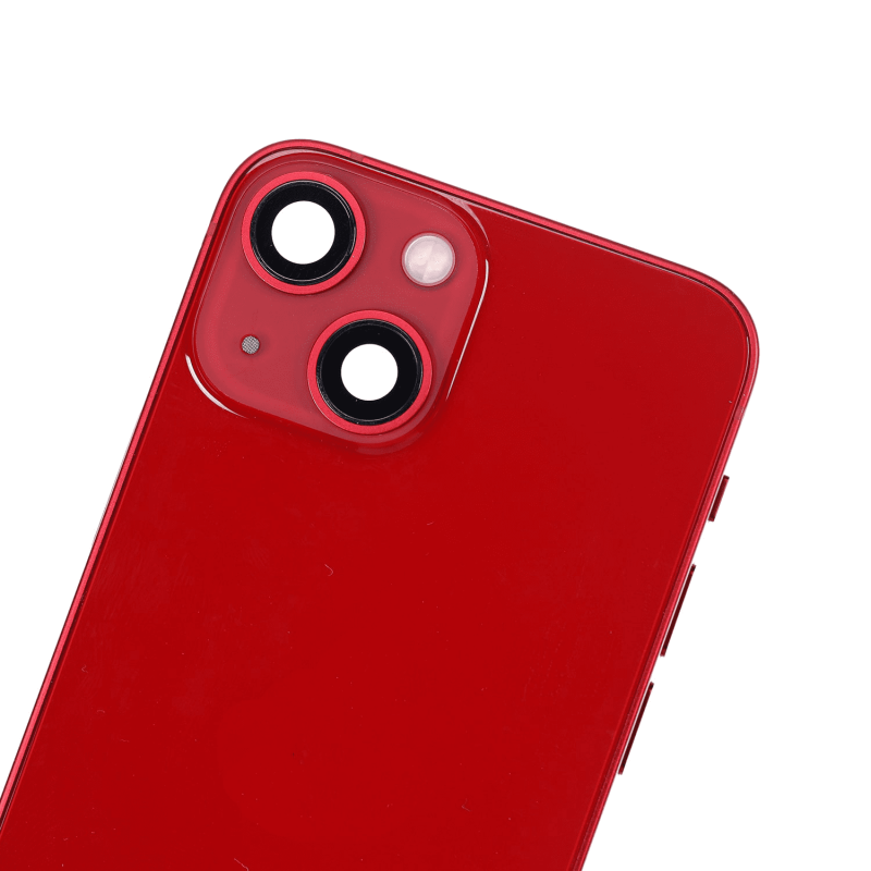 Back Housing W/ Small Components Pre-Installed Compatible For iPhone 13 Mini (International Version) (Used OEM Pull: Grade A) (Red)