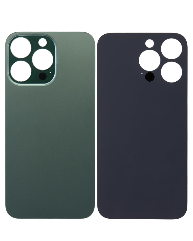 Back Glass With 3M Adhesive Compatible For iPhone 13 Pro (No Logo / Large Camera Hole) (Alpine Green)