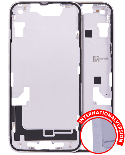Mid-Frame Housing With Power And Volume Button Compatible For iPhone 14 (International Version) (Used OEM Pull: Grade A) (Purple)