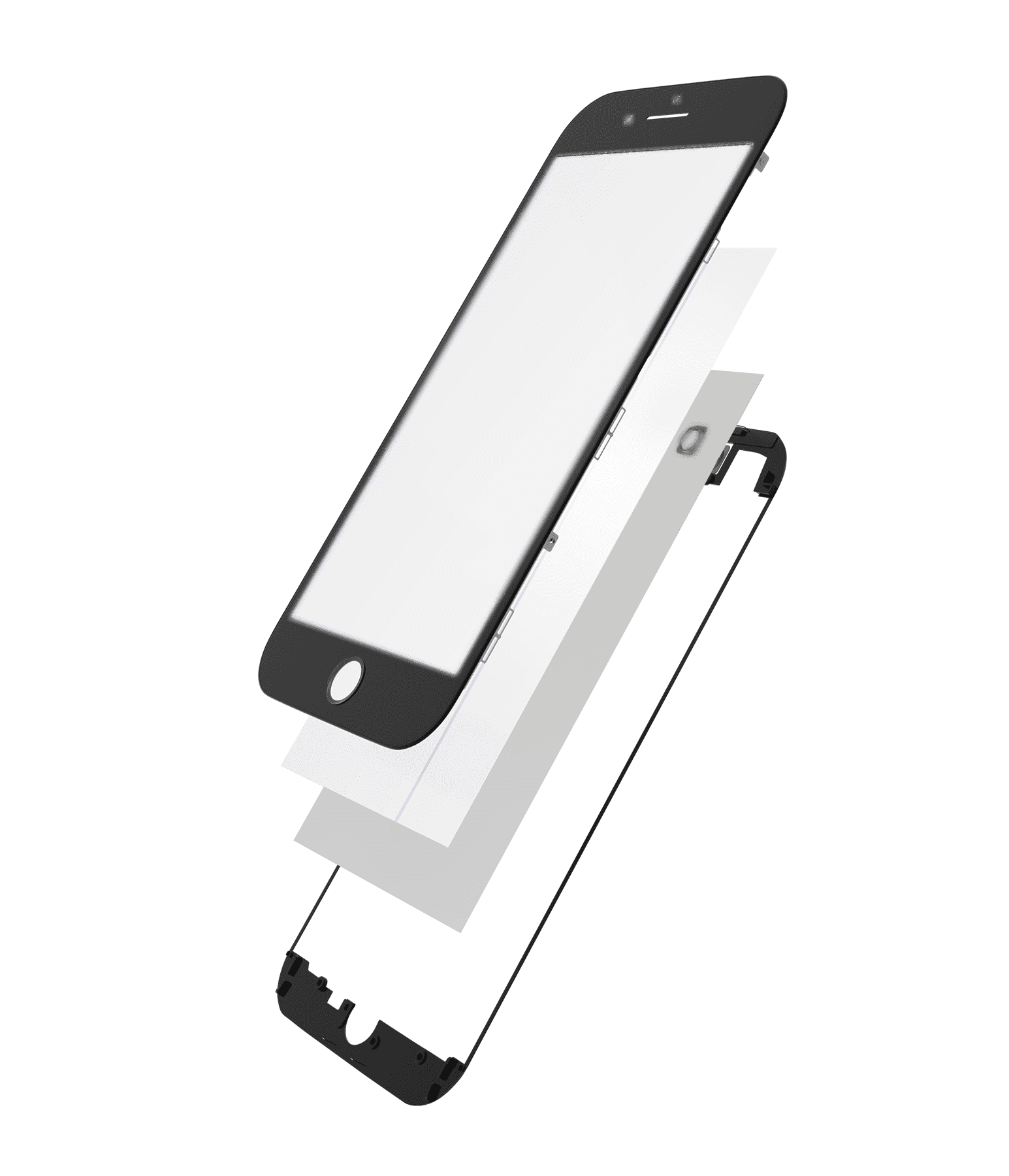 4 in 1 (Front Glass + Frame + Polarizer + OCA Pre-Installed) Compatible For iPhone 8 (2 Pack) (Black)