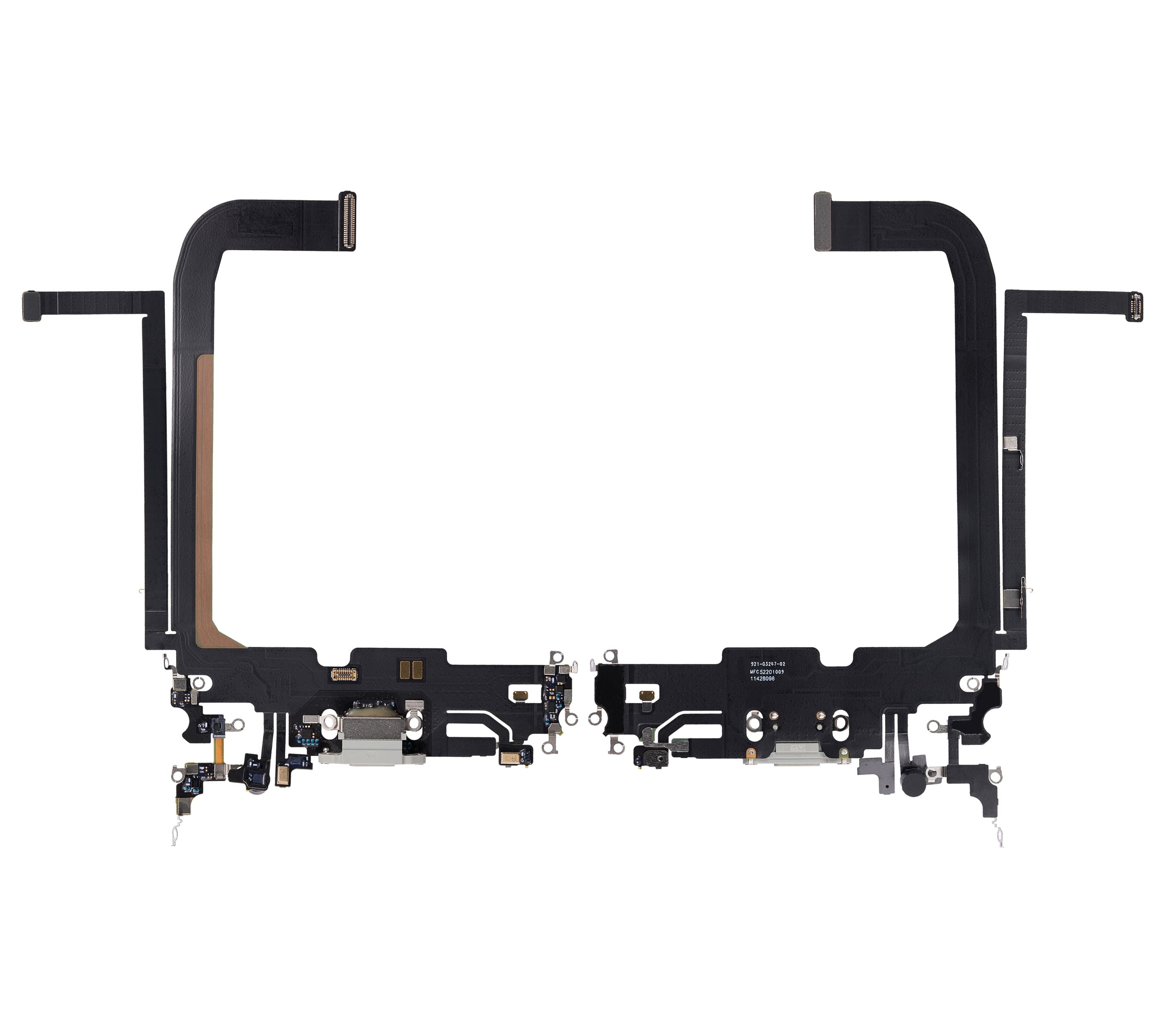 Charging Port Flex Cable Compatible For iPhone 13 Pro Max (Used OEM Pull) (Silver)
