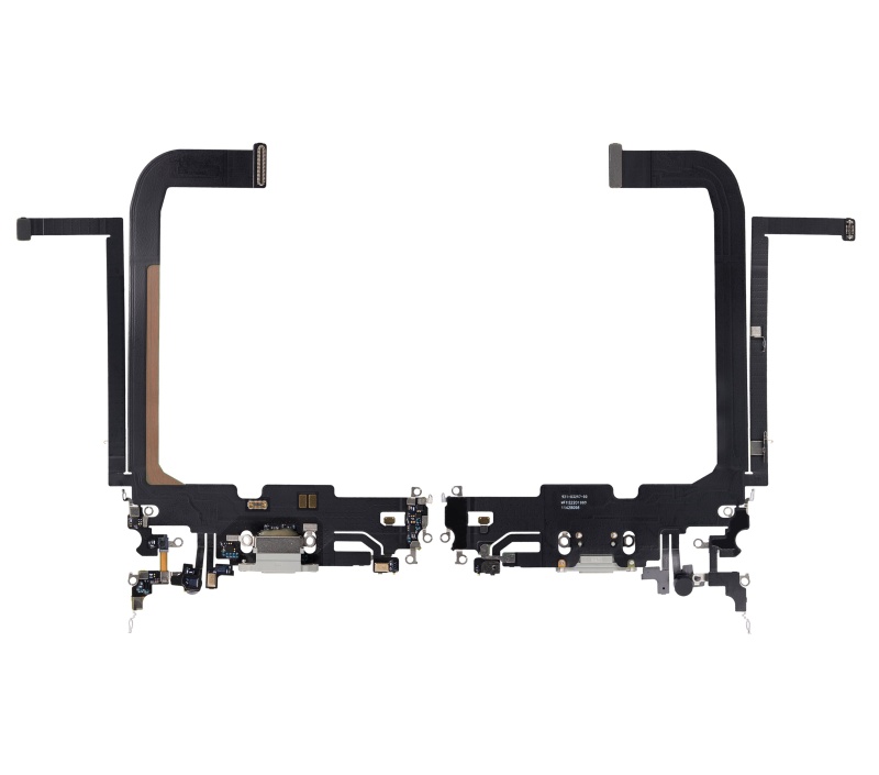 Charging Port Flex Cable Compatible For iPhone 13 Pro Max (Used OEM Pull) (Silver)