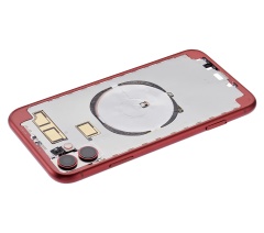 Back Housing W/ Small Components Pre-Installed (Without Back Cover) Compatible For iPhone 11 (Red)