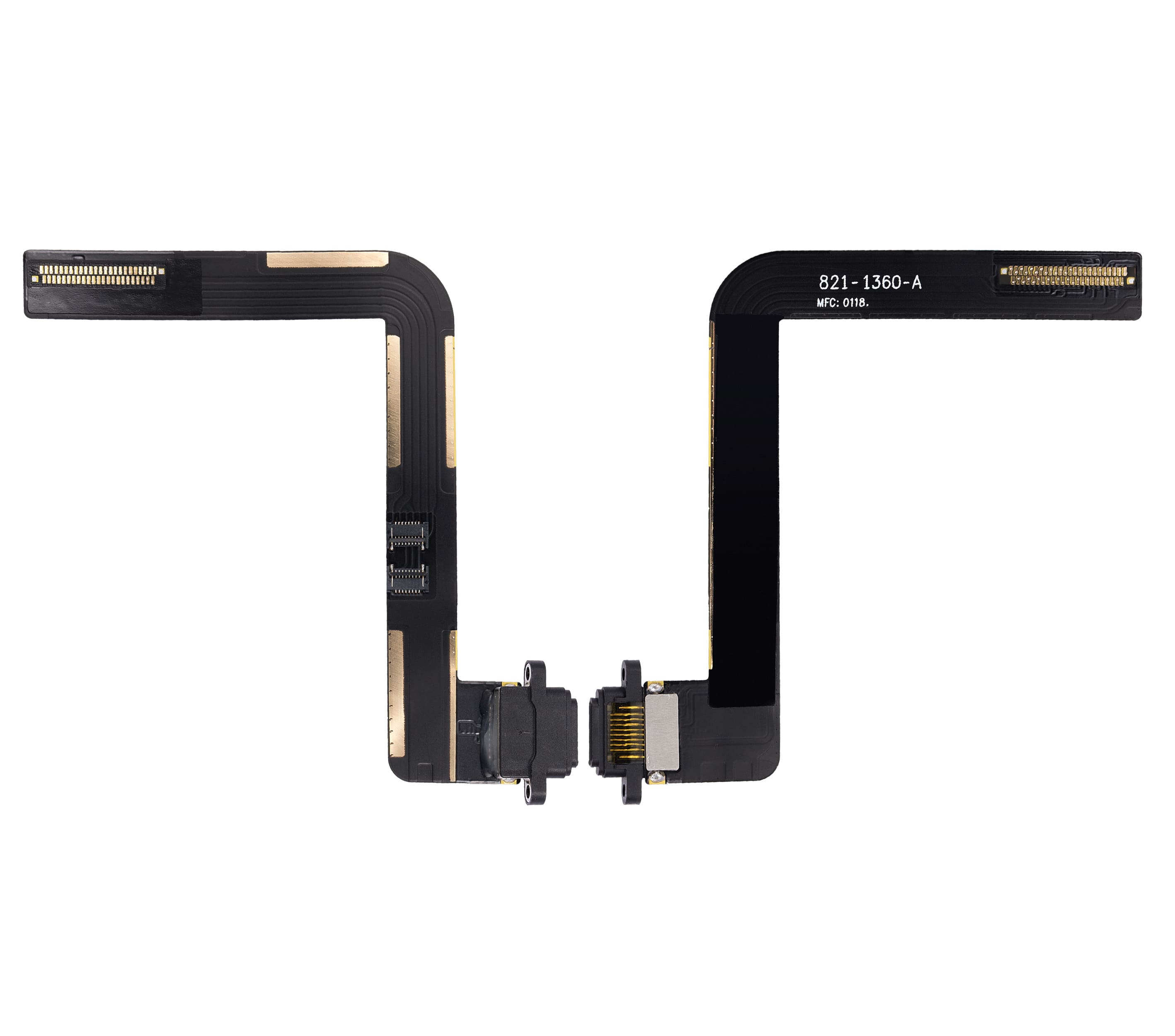 Charging Port Flex Cable Compatible For iPad Air 1 / iPad 5 (2017) / iPad 6 (2018) (Soldering Required) (Aftermarket Plus) (Black)