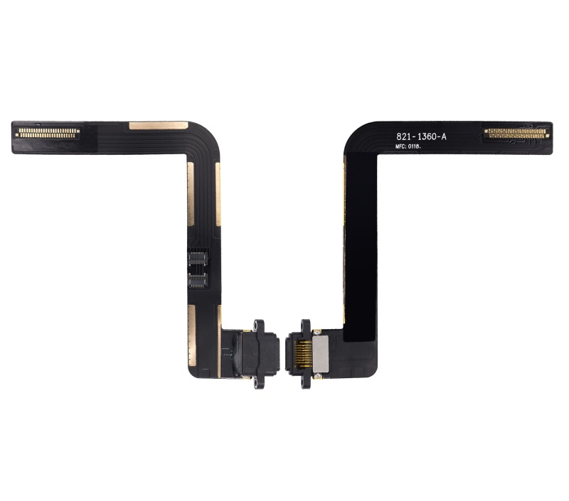 Charging Port Flex Cable Compatible For iPad Air 1 / iPad 5 (2017) / iPad 6 (2018) (Soldering Required) (Aftermarket Plus) (Black)
