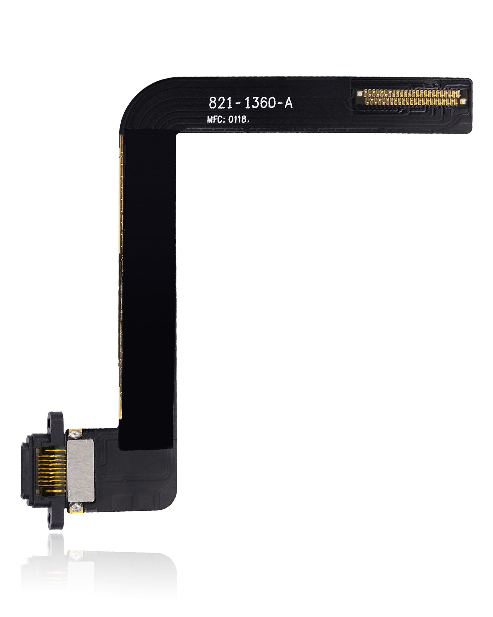 Charging Port Flex Cable Compatible For iPad Air 1 / iPad 5 (2017) / iPad 6 (2018) (Soldering Required) (Aftermarket Plus) (Black)