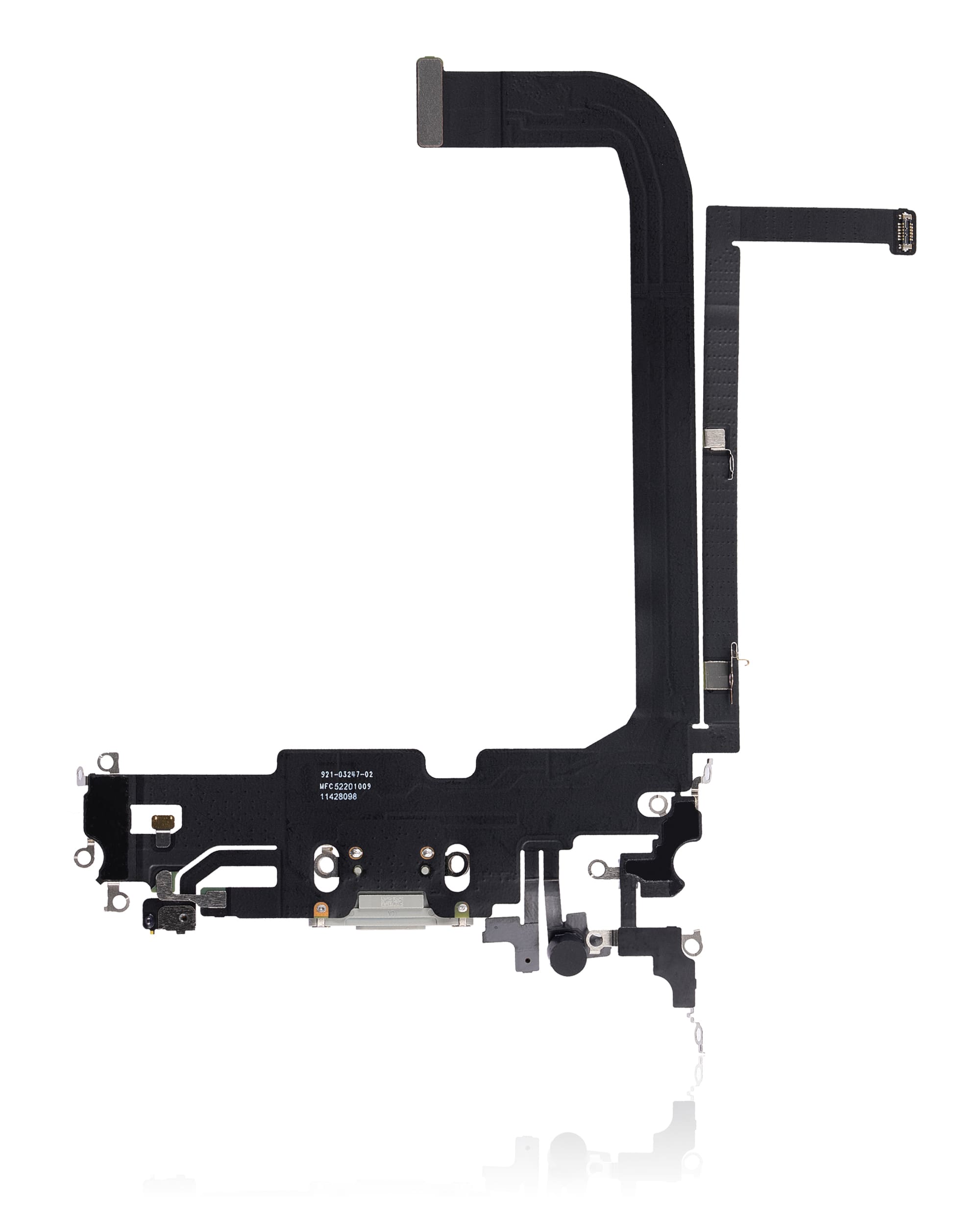 Charging Port Flex Cable Compatible For iPhone 13 Pro Max (Used OEM Pull) (Silver)