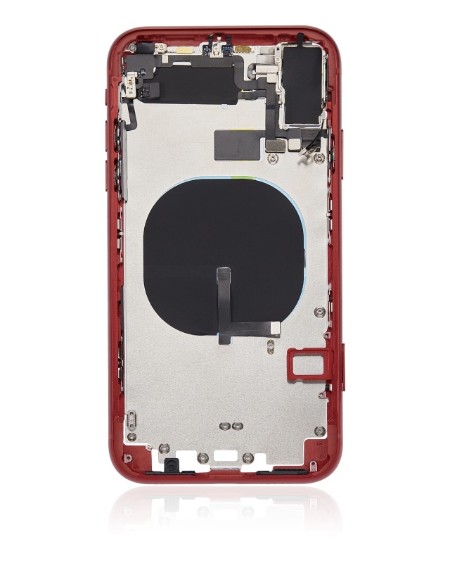Back Housing W/ Small Components Pre-Installed (Without Back Cover) Compatible For iPhone 11 (Red)
